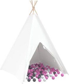 vidaXL Cort Teepee Alb 120 x 120 x 150 cm Țesătură și Plastic