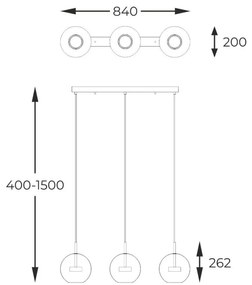 Lustra moderna cu 3 pendule LED Enceladus crom