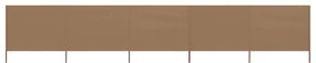 vidaXL Paravan anti-vânt cu 5 panouri, gri taupe, 600 x 160 cm textil