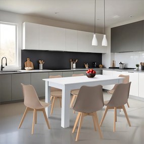 Set de masă Zara 6+1 bej-alb