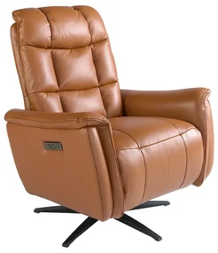 Fotoliu design LUX cu functia relax Cowhide brown leather