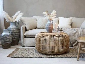 Vază decorativă cu mâner, stil rustic artizanal, culoare naturală teracotă, din ceramică, „Aurelia”