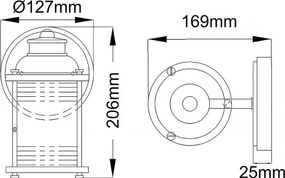 Quintiesse ASHLAND BAY QN-ASHLANDBAY1-NBR-BATH - aplică de perete pentru exterior 1xE27/60W/230V IP44