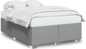 vidaXL Cadru de pat fără saltea, gri deschis, 140x200 cm, textil