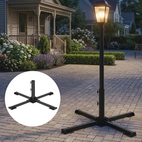 Outsunny Suport pentru umbrelă pliabil, diametru tijă 38 și 48 mm, suport în cruce pentru umbrele, gri închis | Aosom Romania
