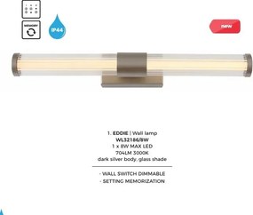 Aplica de perete LED baie IP44 EDDIE 43cm