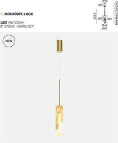 Lustra, Pendul Maris din metal auriu si scoica Capiz