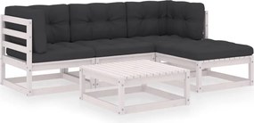 vidaXL Set mobilier de grădină cu perne, 5 piese, lemn masiv de pin