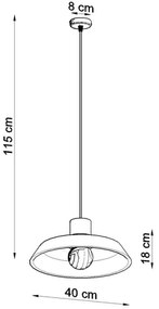 Lustră pe cablu AFRA 1xE27/60W/230V gri/natural lemn Sollux SL.0282