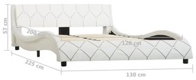Cadru de pat, alb, 120 x 200 cm, piele artificiala Alb, 120 x 200 cm