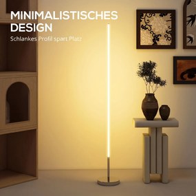 HOMCOM Lampă de Podea LED Reglabilă cu Telecomandă de 150cm Înălțime, Argintiu | Aosom Romania