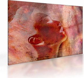 Tablou pe sticlă - Profilul feței feminine (70x50 cm)