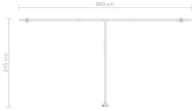 Copertina autonoma retractabila manual, galben alb, 600x350 cm Galben si alb, 600 x 350 cm
