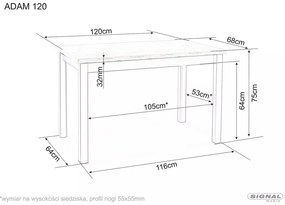 Masa Adam stejar artizan L120xl68 cm