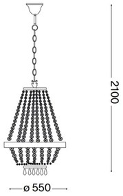 Ideal Lux - Candelabru cu cristale LED CAESAR, 12xG9/3W/230V, Ø 55 cm, auriu
