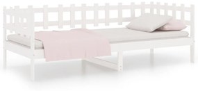 820757 vidaXL Pat de zi, alb, 90x200 cm, lemn masiv de pin