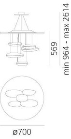 Lustră LED dimabilă aplicată Artemide 1477110A MERCURY LED/29W/230V 3000K