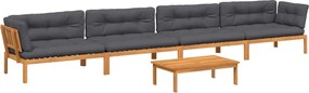 vidaXL Set canapele de grădină cu perne din paleți 5 piese lemn acacia