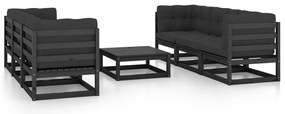 vidaXL Set mobilier grădină cu perne, 7 piese, lemn masiv pin