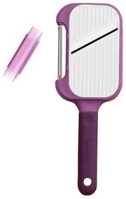 Razatoare de mana si feliator 2in1 Trebonn Peel + Slice 1420213, 25 cm, Otel inoxidabil, Protectie pentru degete, Violet