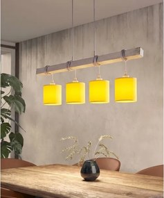 Brilagi - Lustra LED pe cablu NUBILA 4xE27/60W/230V gri/galben