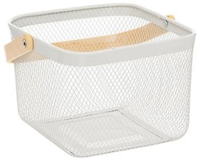 Cos servire Mayaj, alb, metal, 26 x 24.5 x H 17.5 cm