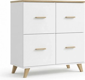 Comoda Lotta, alb, PAL, 110x45x119 cm