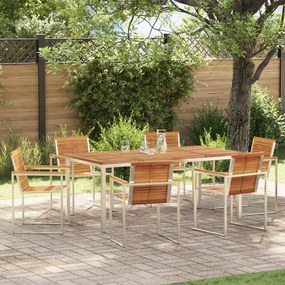 vidaXL Set de masă pentru grădină 7 pcs Lemn Solid de Acacia