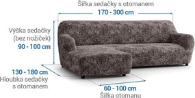 Gaico Huse bielastice MARMO maro canapea cu otoman stânga (l. 170 - 300 cm)