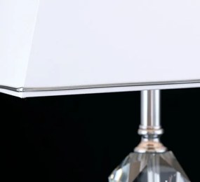 Veioza, lampa de masa design LUX VERONIQUE, crom/ abajur alb