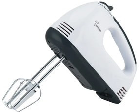 Mixer de mana Rosberg R51110G, 200W, 7 viteze, 2 teluri si 2 carlige cromate, Alb/Negru