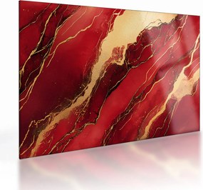 Tablou pe sticlă - Marmură roșu-auriu (70x50 cm)