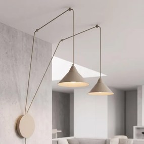 Lampă suspendată pe cablu ABRAMO 2xE27/15W/230V bej