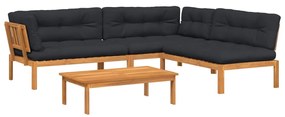 3209502 vidaXL Set canapele de grădină cu perne din paleți 4 piese lemn acacia