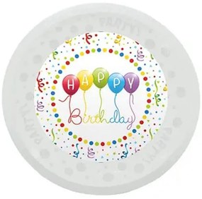 La mulți ani Little Princess Farfurie plată din plastic micro premium Happy Birthday Streamers 21 cm