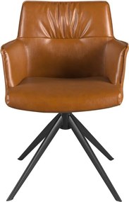 Scaun pivotant design LUX, Piele sintetica, Cognac brown