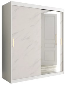 Dulap de haine 180 cm Marbelo T2 (mat alb + marmură albă). 1064596