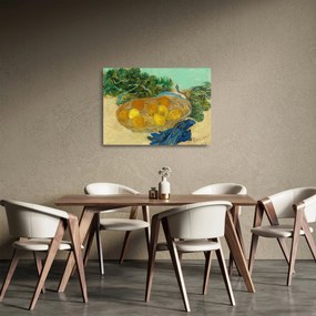 Tablou pe sticlă - Vincent van Gogh, Still Life of  Oranges and Lemons with  Blue Gloves, reproducere (70x50 cm)