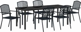 vidaXL Set de masă pentru grădină 7 pcs Antracit