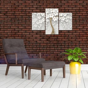 Tablou cu copac alb cu flori (90x60 cm)