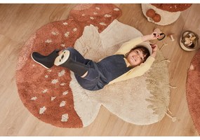 Covor pentru copii cărămiziu/crem lavabil/țesut manual din bumbac 120x120 cm Boletus – Lorena Canals
