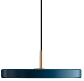 Lustra LED design scandinav Asteria mini - petrol blue/ auriu