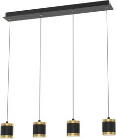 Wofi 7003-404 - Lustră LED reglabilă pe cablu TOULOUSE 4xLED/8,5W/230V negru/auriu