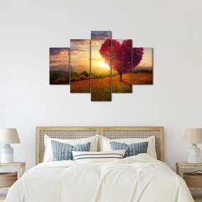 Tablou cu copaci în forma de inimă (150x105 cm)