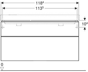 Dulap baie suspendat Geberit Smyle Square pentru lavoar, 120 cm, alb