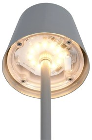 Veioză gri LED cu abajur din metal (înălțime 21 cm) Diaz – Trio