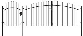 vidaXL Poartă de grădină, negru, 1,75 x 4 m, oțel