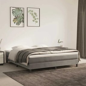 vidaXL Saltea de pat cu arcuri, gri deschis, 160x220x20 cm, catifea