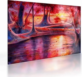 Tablou pe sticlă cu pădurea fermecată (70x50 cm)
