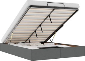 vidaXL Cadru pat otoman fără saltea Gri închis 140x190 cm țesătură